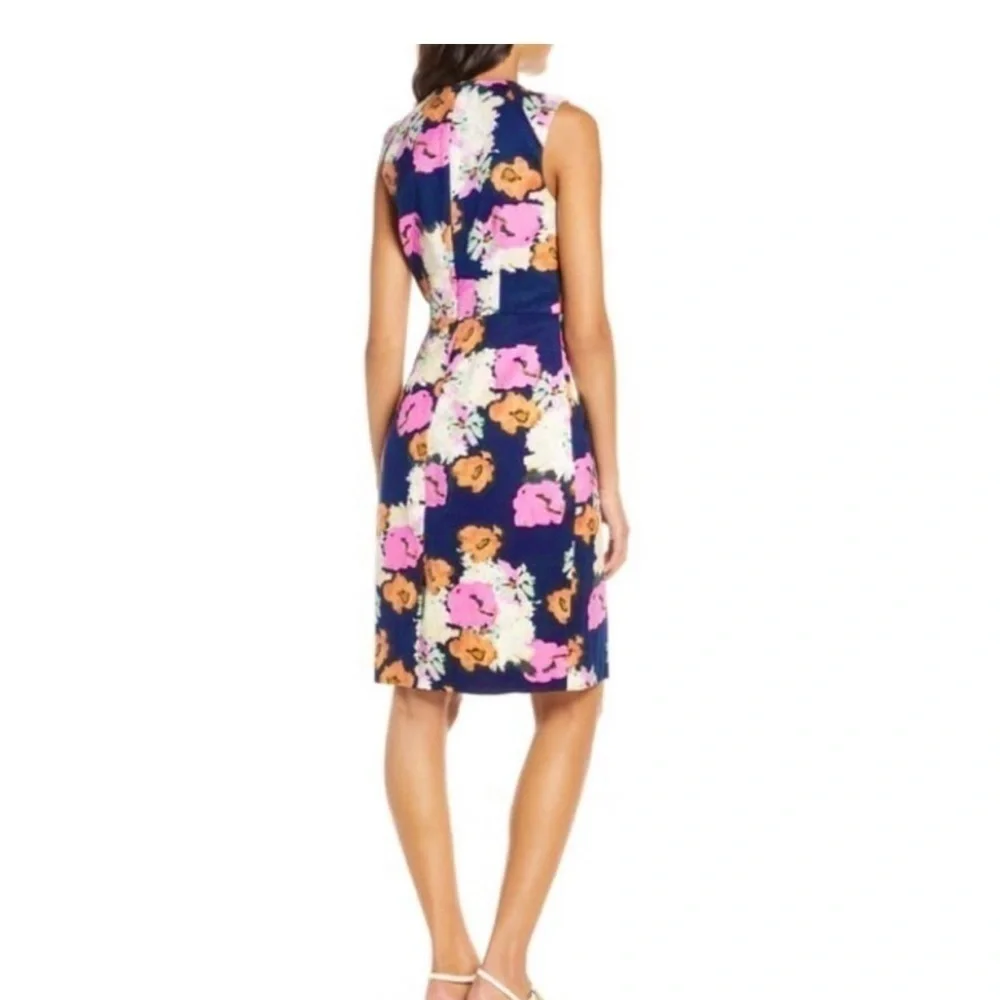 J. Crew Portfolio Shift Dress Navy Petunia Print